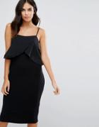 Love Jersey Dress With Chiffon Detail - Black