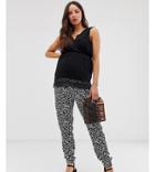 New Look Maternity Printed Jogger In Black Pattern