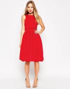 Asos Debutante Crop Top Midi Scuba Dress - Blue