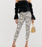 River Island Molly Skinny Jeans In Chain Print - Multi