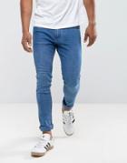 Mango Man Skinny Jeans In Mid Wash - Blue