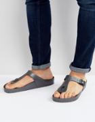 Birkenstock Gizeh Eva Metallic Sandals In Anthracite - Gray