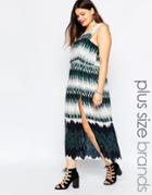 Diya Plus Maxi Dress With Crochet Straps And Tie Waist