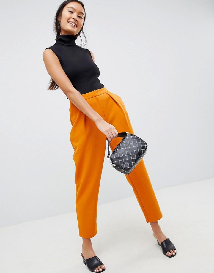 Asos Design Tailored Tapered Peg Pants - Yellow