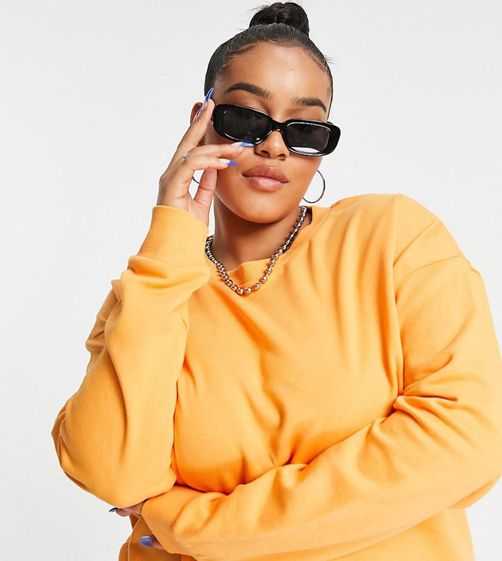 Asos Design Curve Ultimate Cotton Sweatshirt In Orange