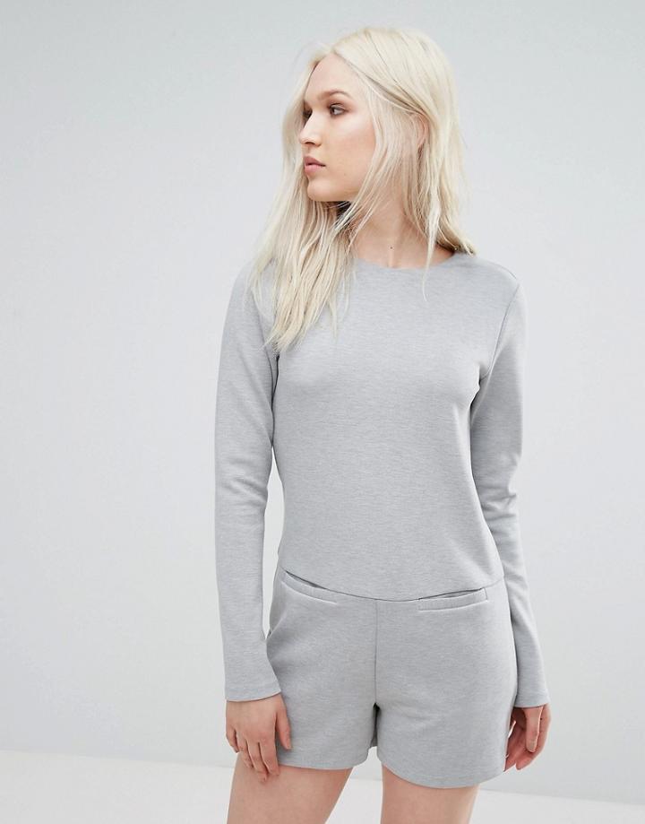 D.ra Tiffany Tailored Romper In Steele - Gray