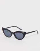 Quay Australia Shine On Cat Eye Sunglasses In Black - Black