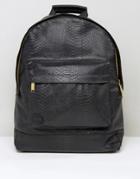 Mi-pac Python Backpack In Faux Leather Black - Black