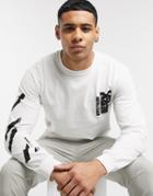 River Island Sweatshirt With Photographic Print In White