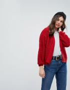 Asos Cardigan With Bobble Stitch - Red