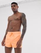 Asos Design Swim Short In Orange Super Short Length
