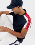 Tommy Hilfiger Sports Capsule Side Tape Logo T-shirt In Navy - Navy