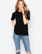 Asos Linen Look Oversized T-shirt - Black