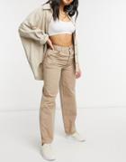 Asos Design Slouchy Chino Pants In Stone-neutral