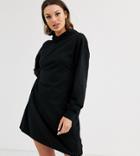 Asos Design Tall Hoodie Sweat Dress-black