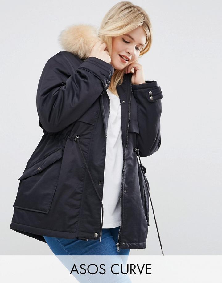 Asos Curve Ultimate Parka - Black