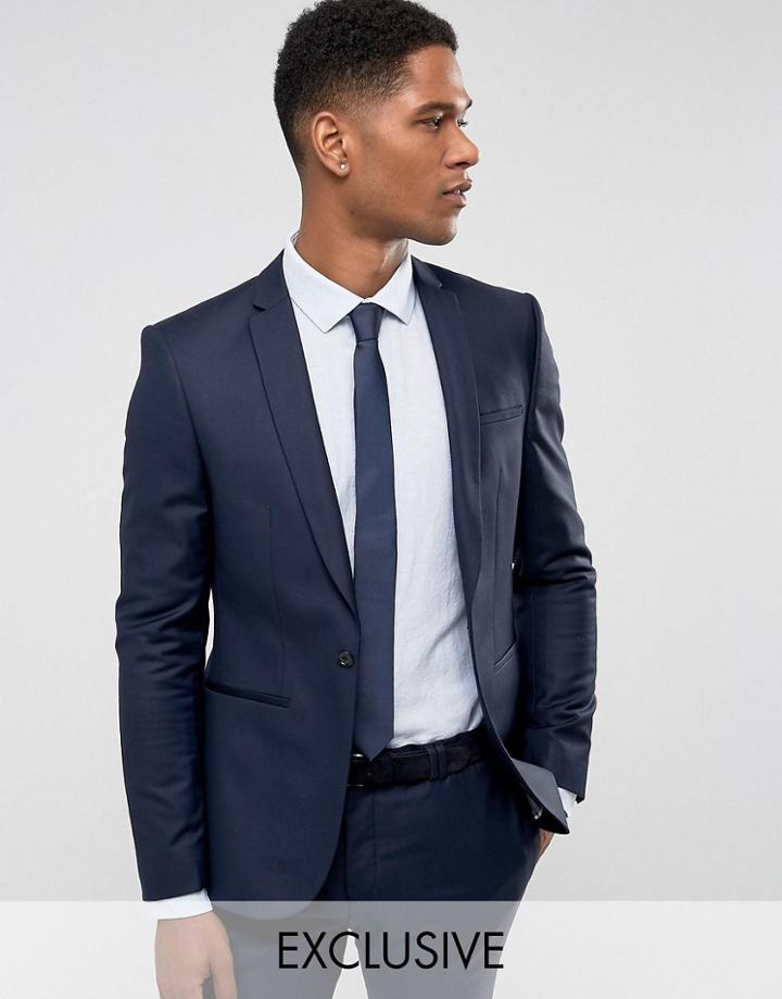 Noak Super Skinny Suit Jacket In Navy - Navy