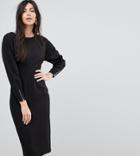 Asos Tall Long Sleeve Midi Pencil Dress - Black