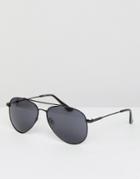 Esprit Aviator Sunglasses In Black - Black
