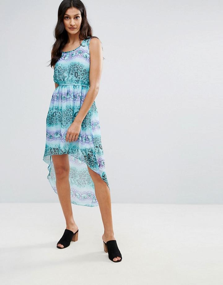 Pussycat London Printed Dip Hem Dress - Multi
