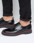Asos Lace Up Derby Shoe In Black With Colored Sole - Black