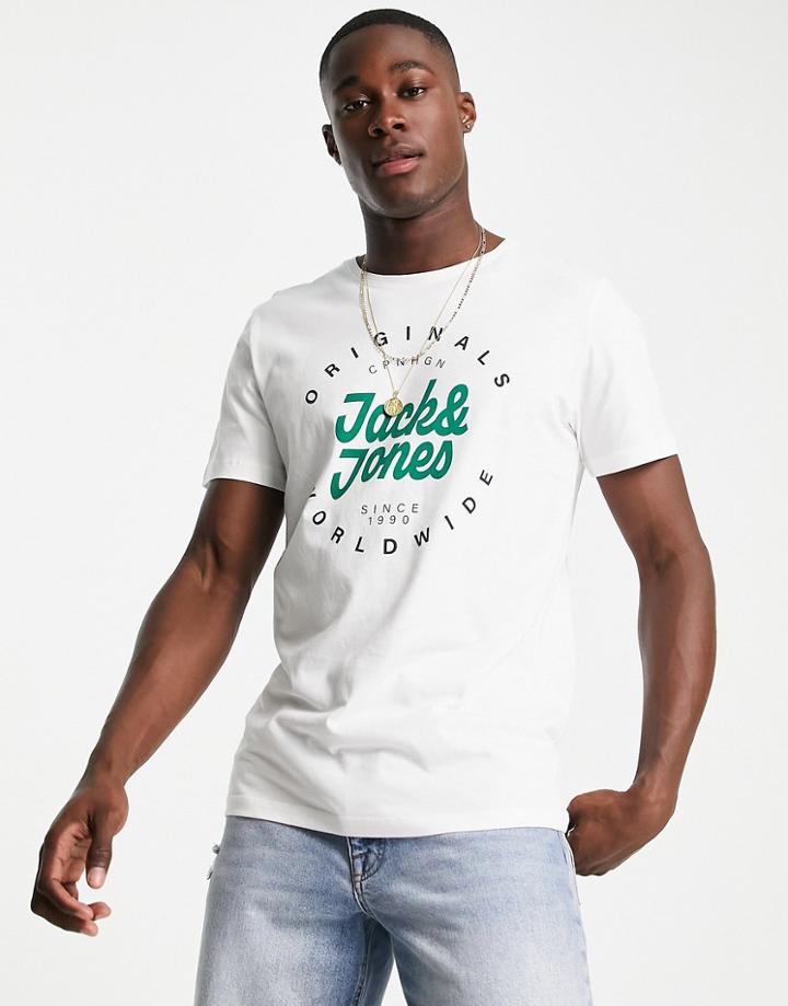 Jack & Jones Logo T-shirt In Off-white