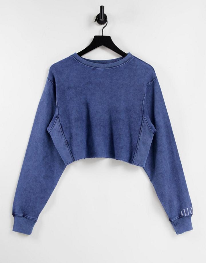 Allsaints Set Boxy Sweatshirt In Blue-blues