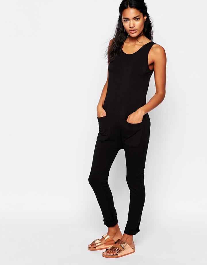 Stitch & Pieces Lounge Jumpsuit - Black