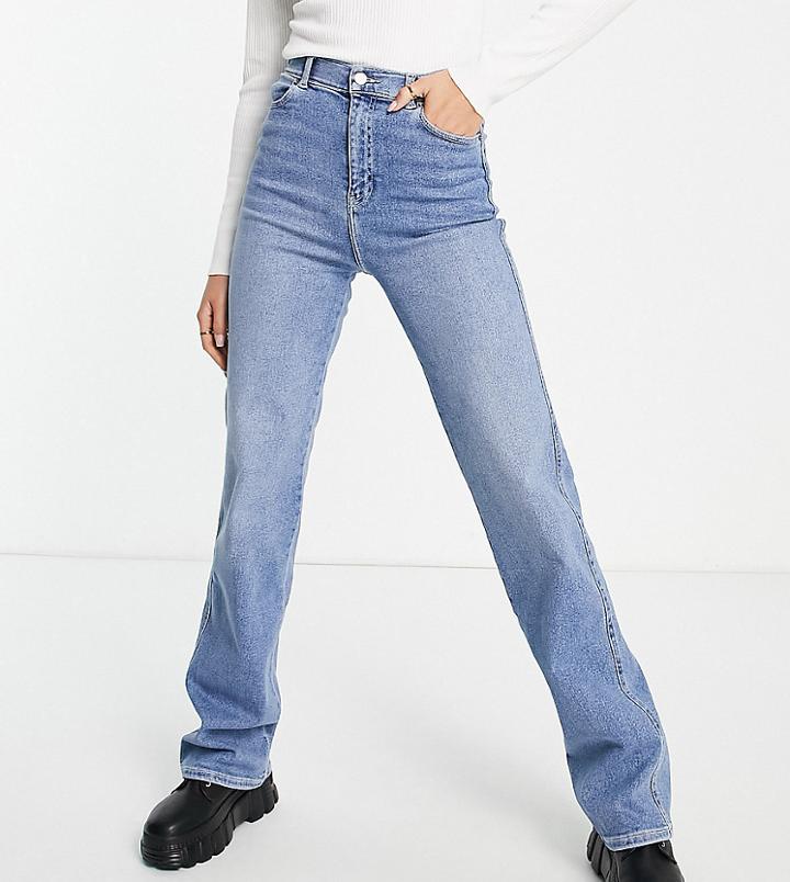 Dr Denim Tall Moxy Mid Rise Straight Leg Jeans In Light Wash-blue