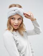 Asos Fluffy Knit Headband - Gray