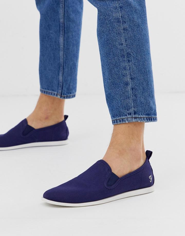 Farah Canvas Plimsoll In Navy