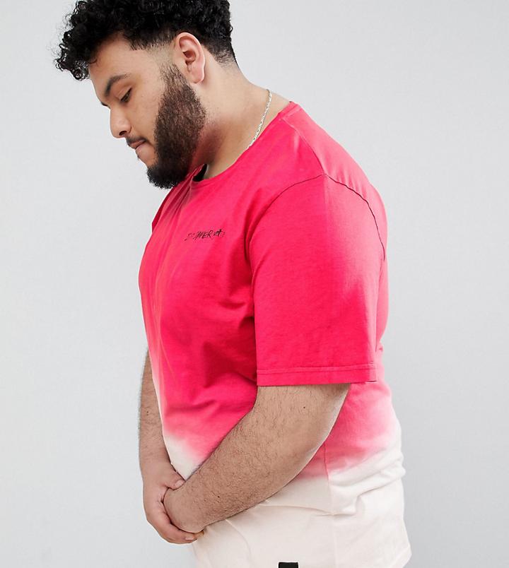 Only & Sons Plus Dip Dye T-shirt - White