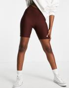 New Look Ribbed Legging Shorts In Mink-brown