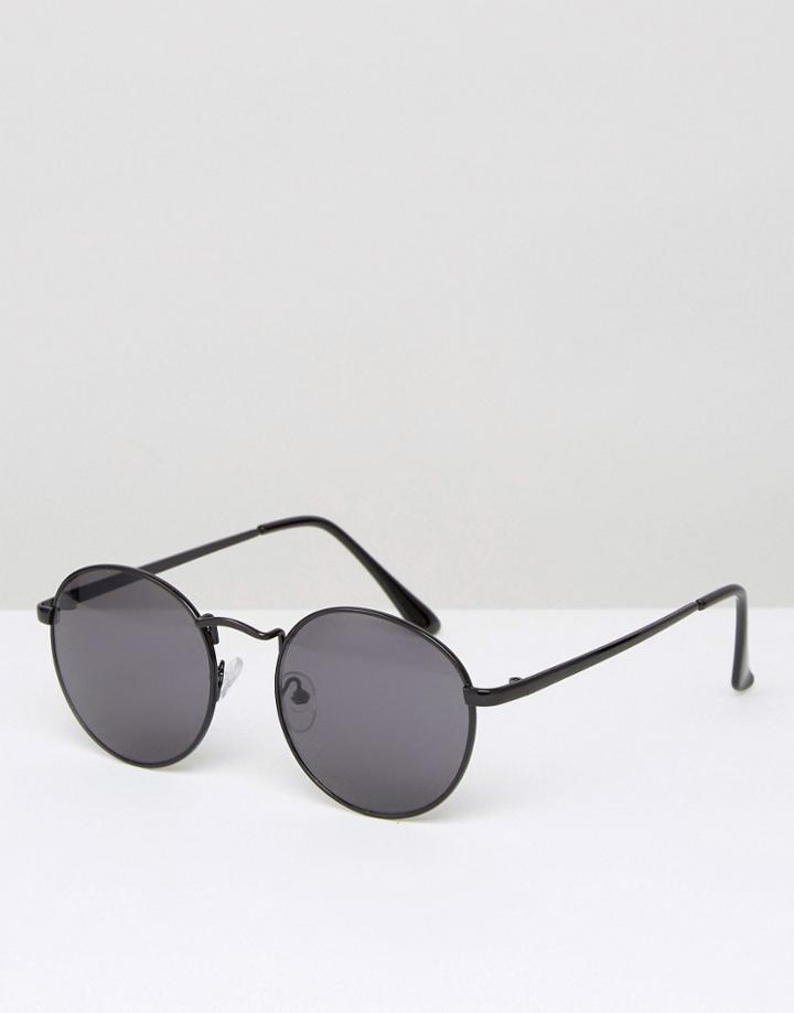 D-struct Round Sunglasses In Black - Black