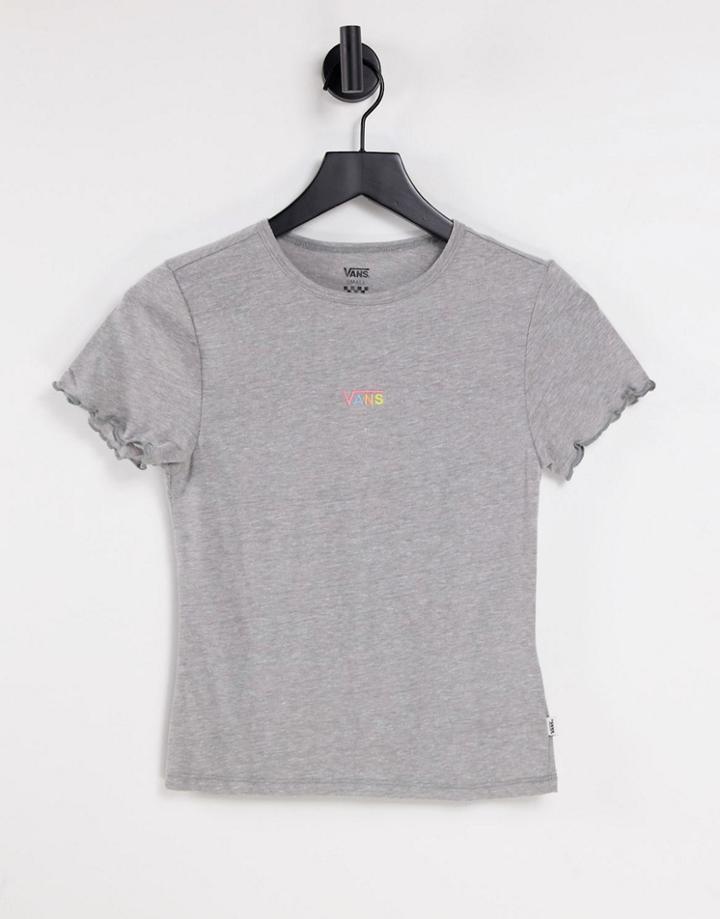 Vans Tiny V Tee In Gray-grey