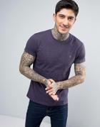 Farah Farris Marl Slim Fit T-shirt In Fig - Red