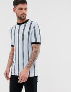River Island Knitted Top With Black & Blue Stripes