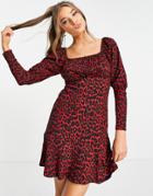 Lipsy Mutton Sleeve Mini Dress In Print-multi