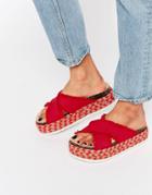 Asos Further On Espadrille Mule Flatforms - Multi