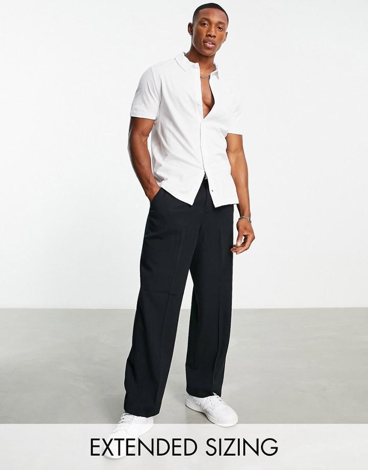 Asos Design Muscle Fit Jersey Shirt In White - White