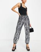 French Connection Binalo Sequin Jogger In Silver - Part Of A Set