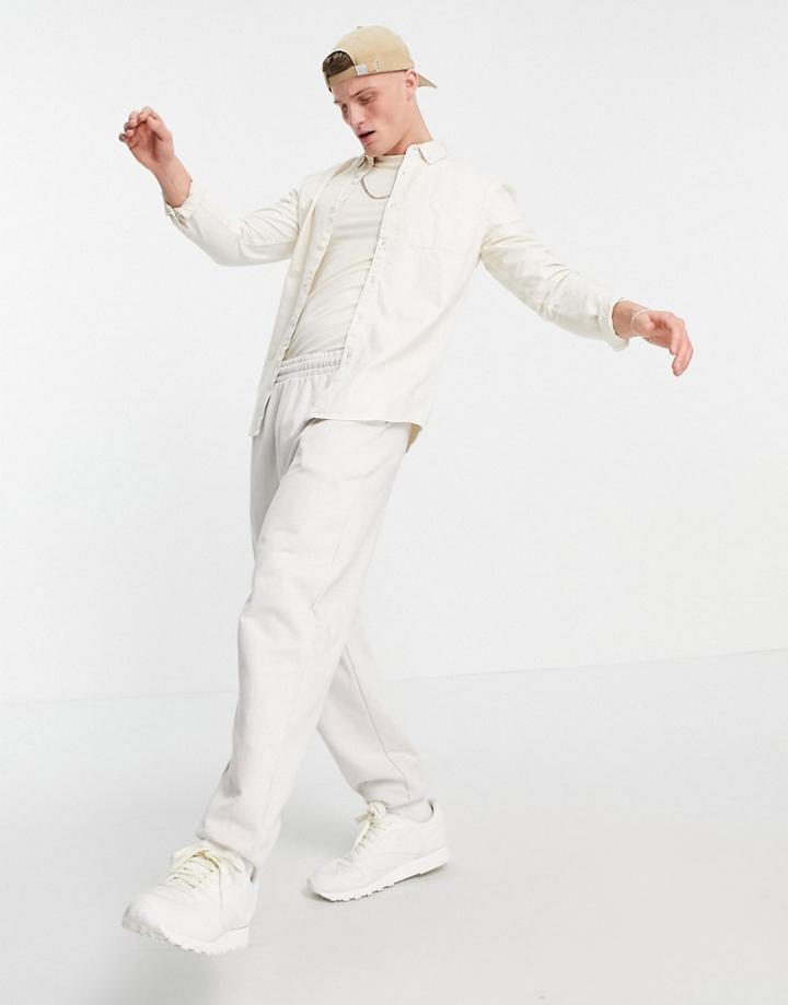 New Look Long Sleeve Denim Shirt In Off White