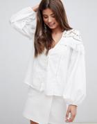 Fashion Union Blouse With Tassle Detail - White