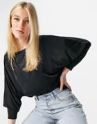 Lipsy Slash Neck Top In Black