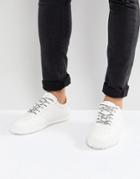 Bershka Sneaker With Warning Laces In White - White