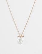 Allsaints Pearl Pendant Short Necklace In Gold
