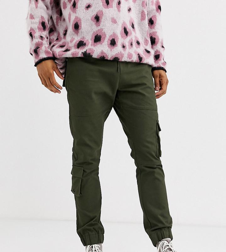 Heart & Dagger Cargo Pants In Khaki-green