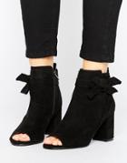 Asos Reunion Bow Ankle Boots - Black