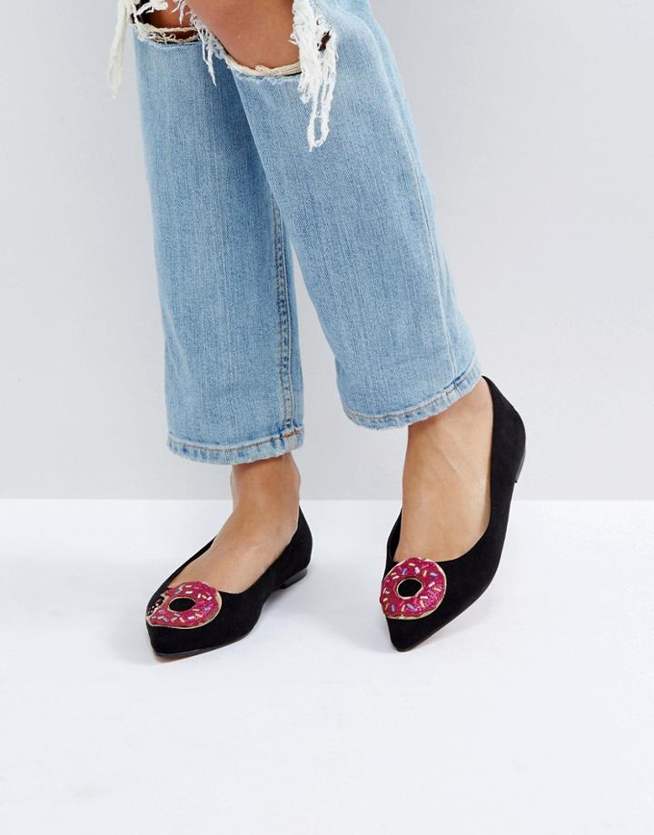 Asos Layer Cake Doughnut Ballet Flats - Black
