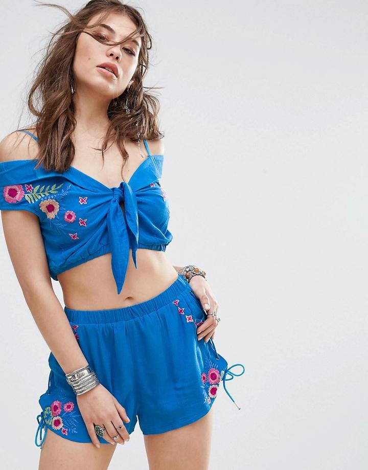 Rahicali Tropics Marilyn Top Co-ord - Blue